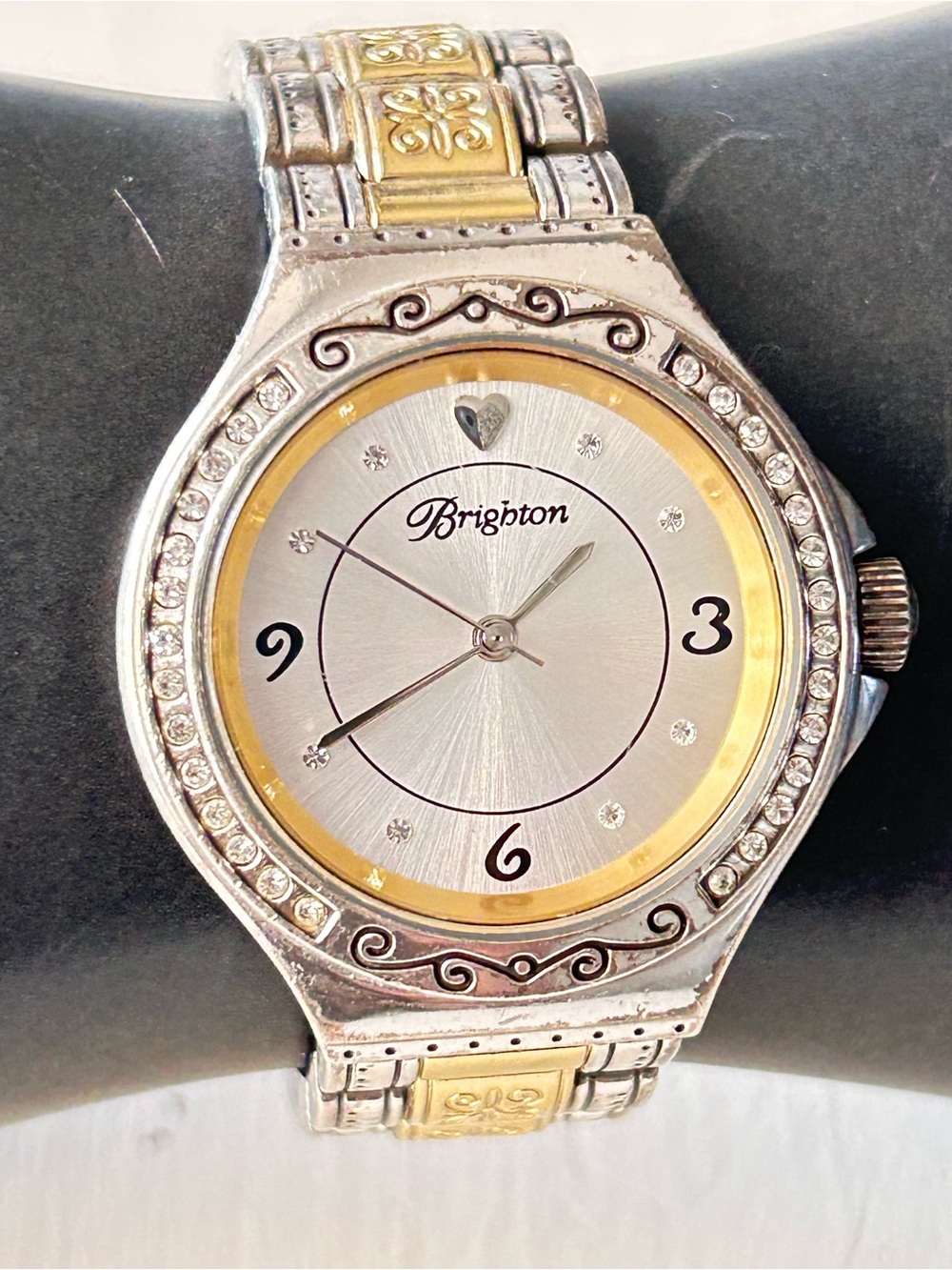 Brighton Bel Air women's two-tone quartz watch NEW BATTERY